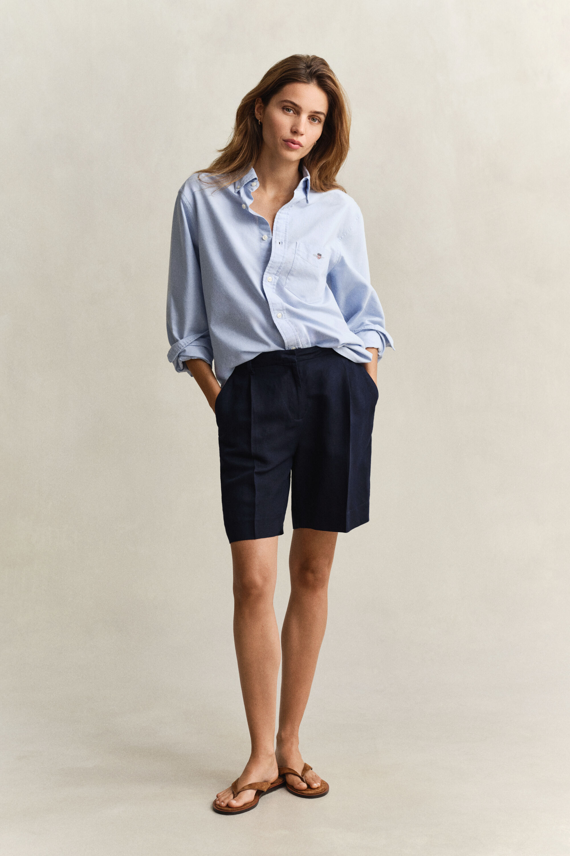 Tailored Linen Blend Shorts