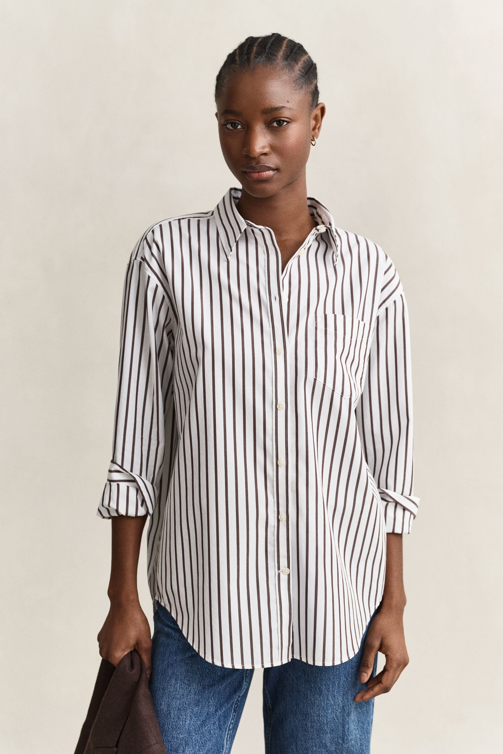 Relaxed Fit Striped Classic Poplin Shirt