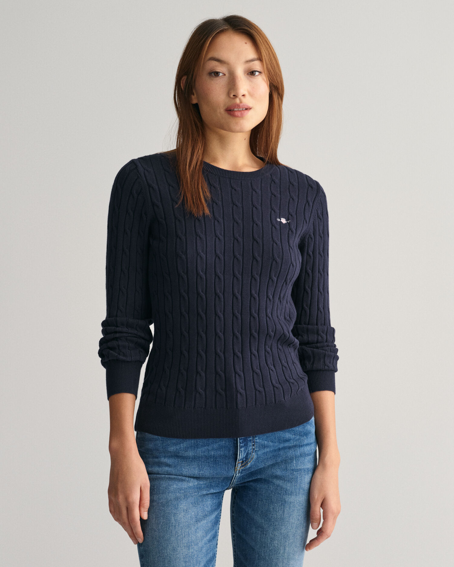 Crew cable cheap knit jumper womens