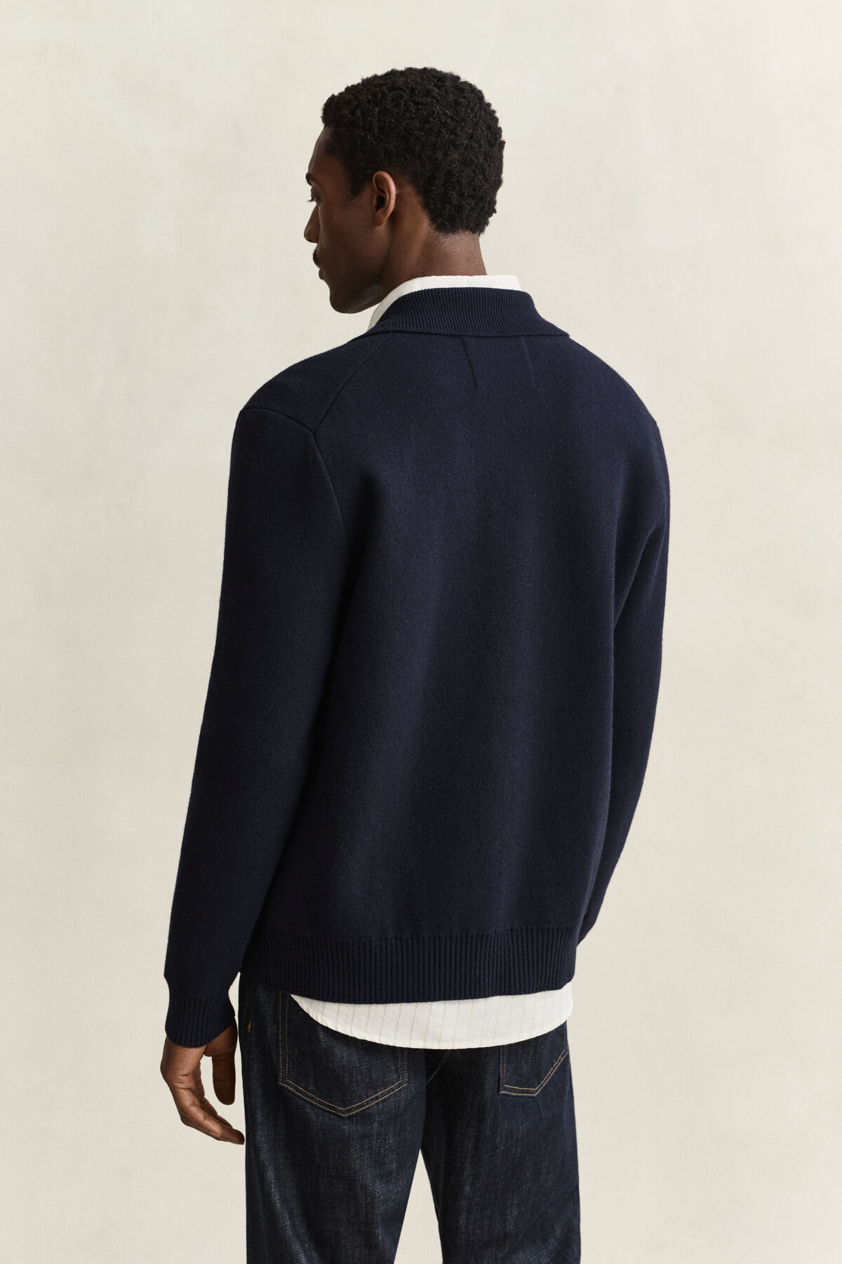 Double Knitted Overshirt — EVENING BLUE