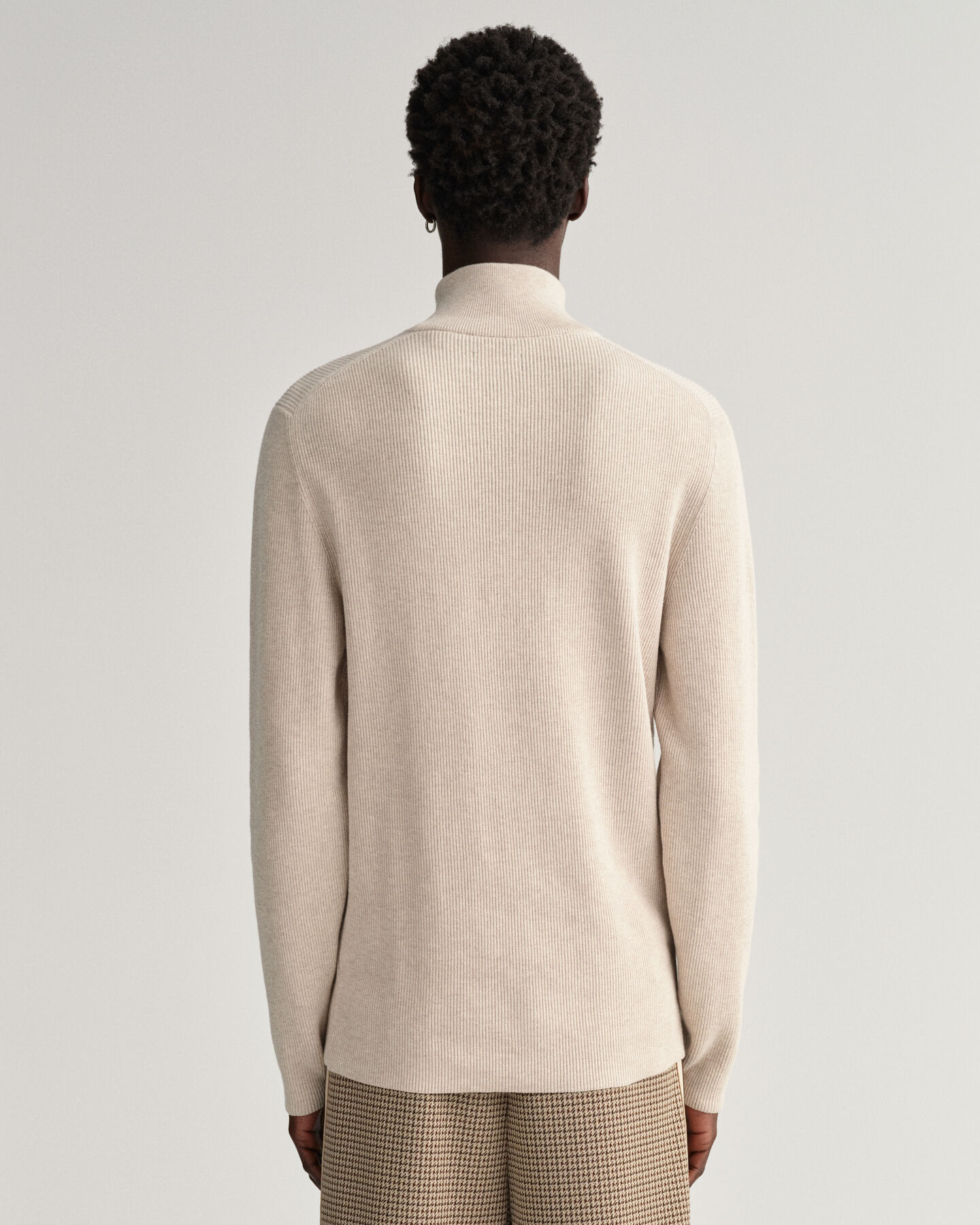 GANT Dark Purple Cotton Triangle Texture Half Zip Sweater Pullover Size M
