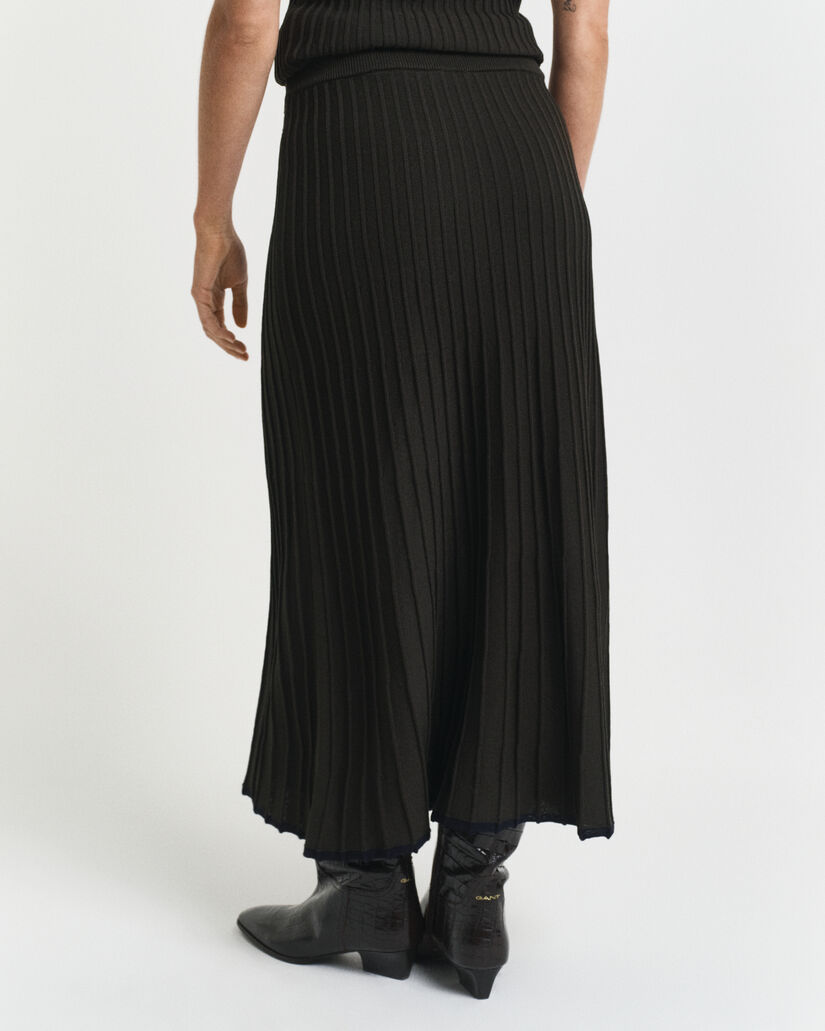 Contrast Ribbed Knit Skirt