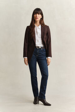 Straight Leg Stretch Jeans — DARK BLUE WORN IN 6