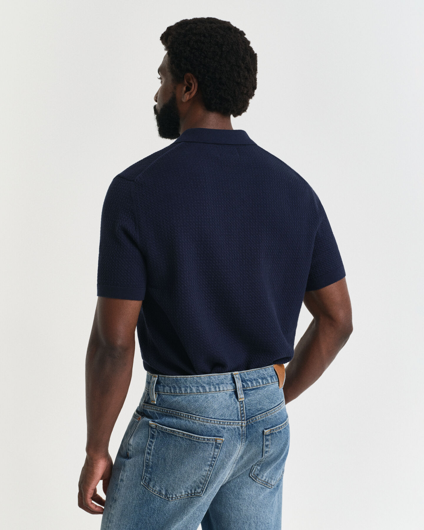 Textured Cotton Polo Shirt