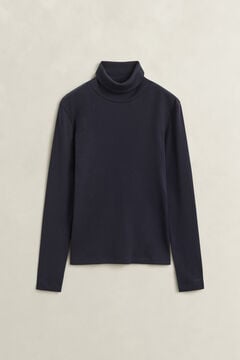 Ribbed Turtleneck Top — EVENING BLUE 2