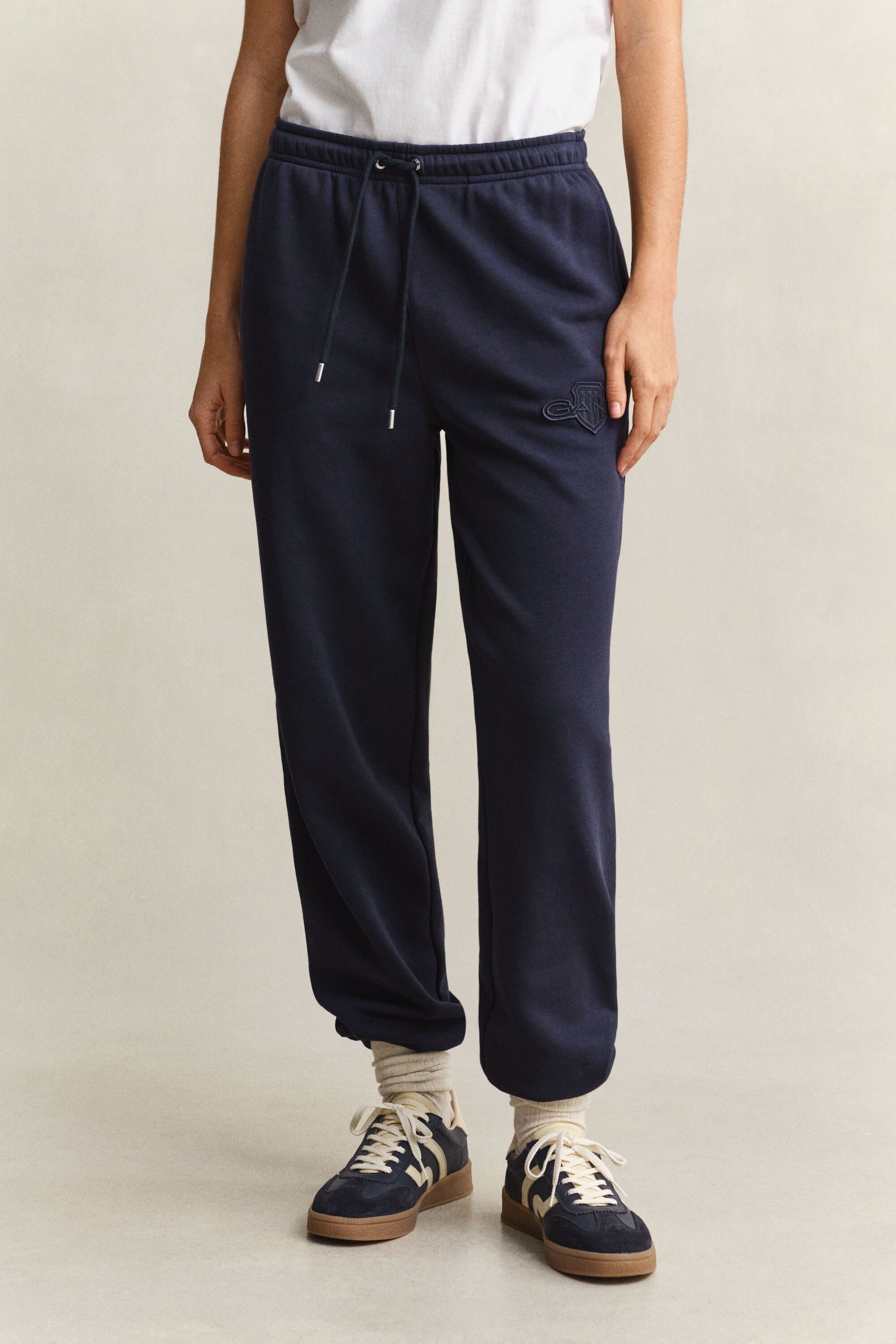 Tonal Shield Sweatpants — EVENING BLUE