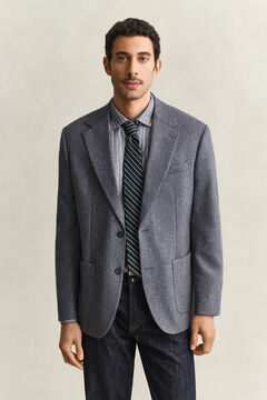 Wool Herringbone Suit Jacket — PERSIAN BLUE 7