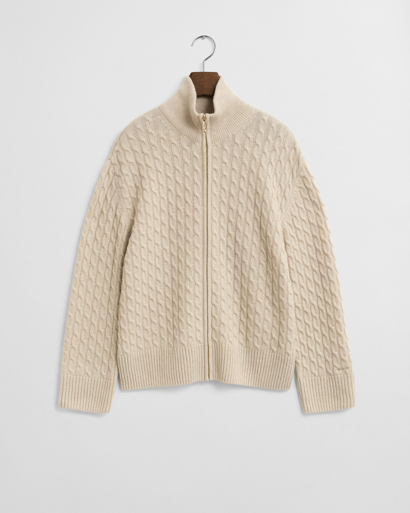 Cable Knit Zip Cardigan