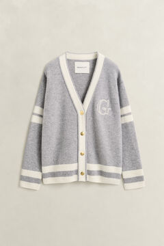 Gant Varsity Cardigan — GREY MELANGE 1