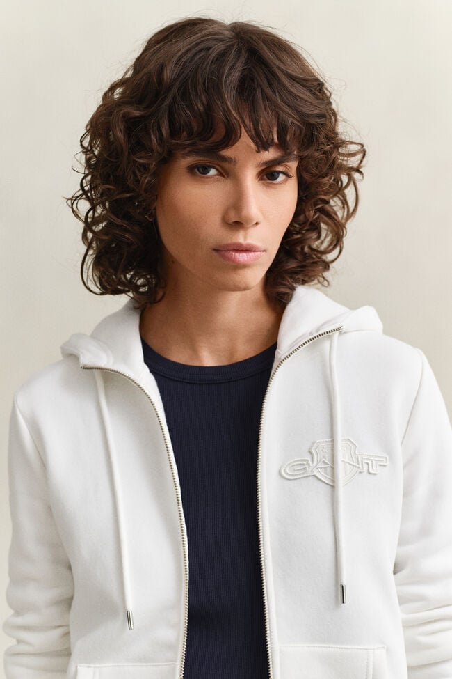 Tonal Shield Zip Hoodie