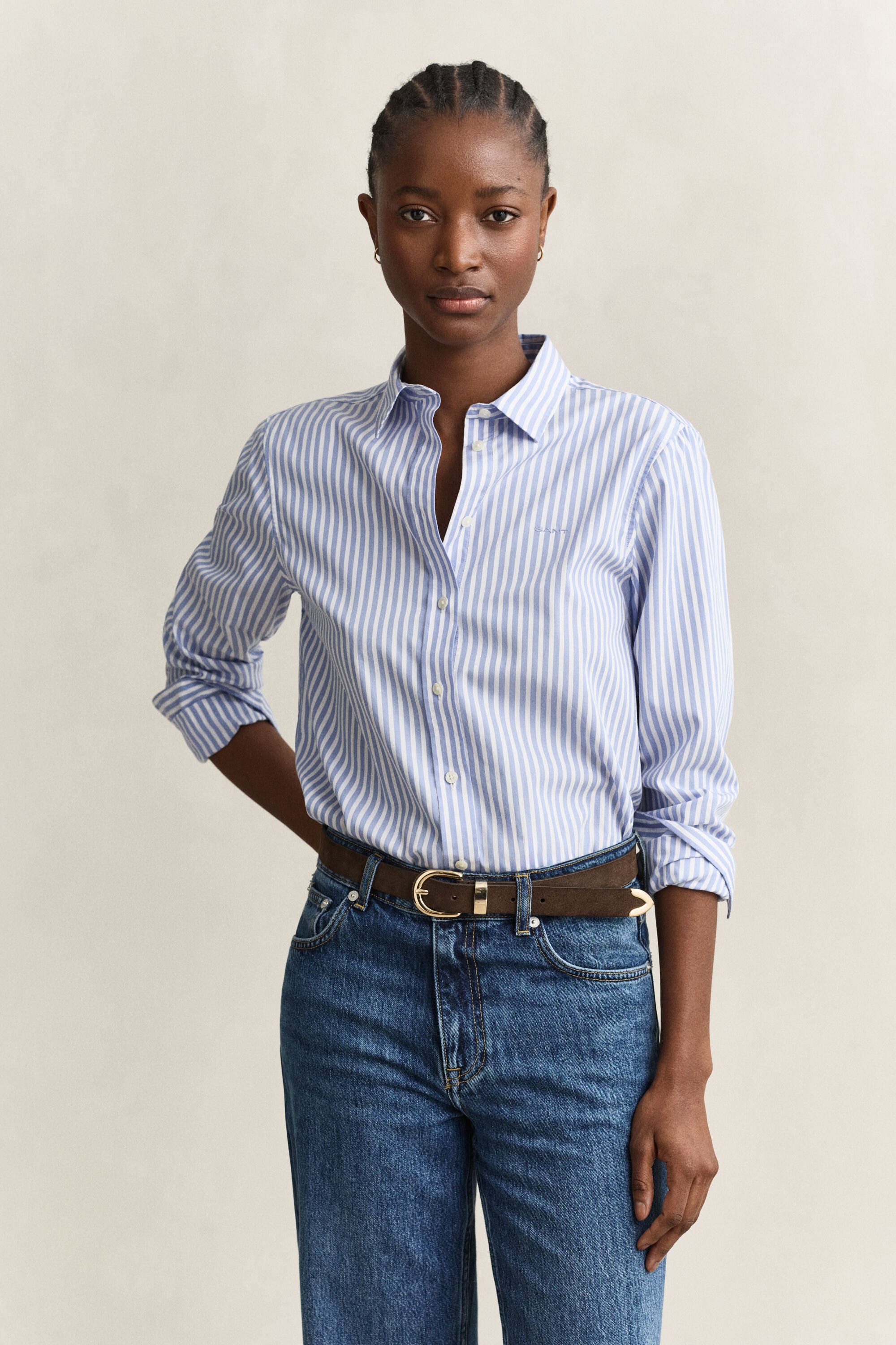 Regular Fit Striped Classic Poplin Shirt