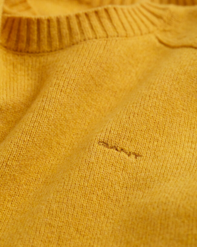 Saddle Shoulder Wool Crew Neck Sweater