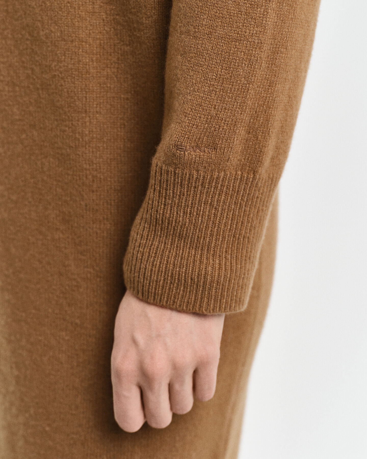 Herringbone Detail Turtleneck Dress