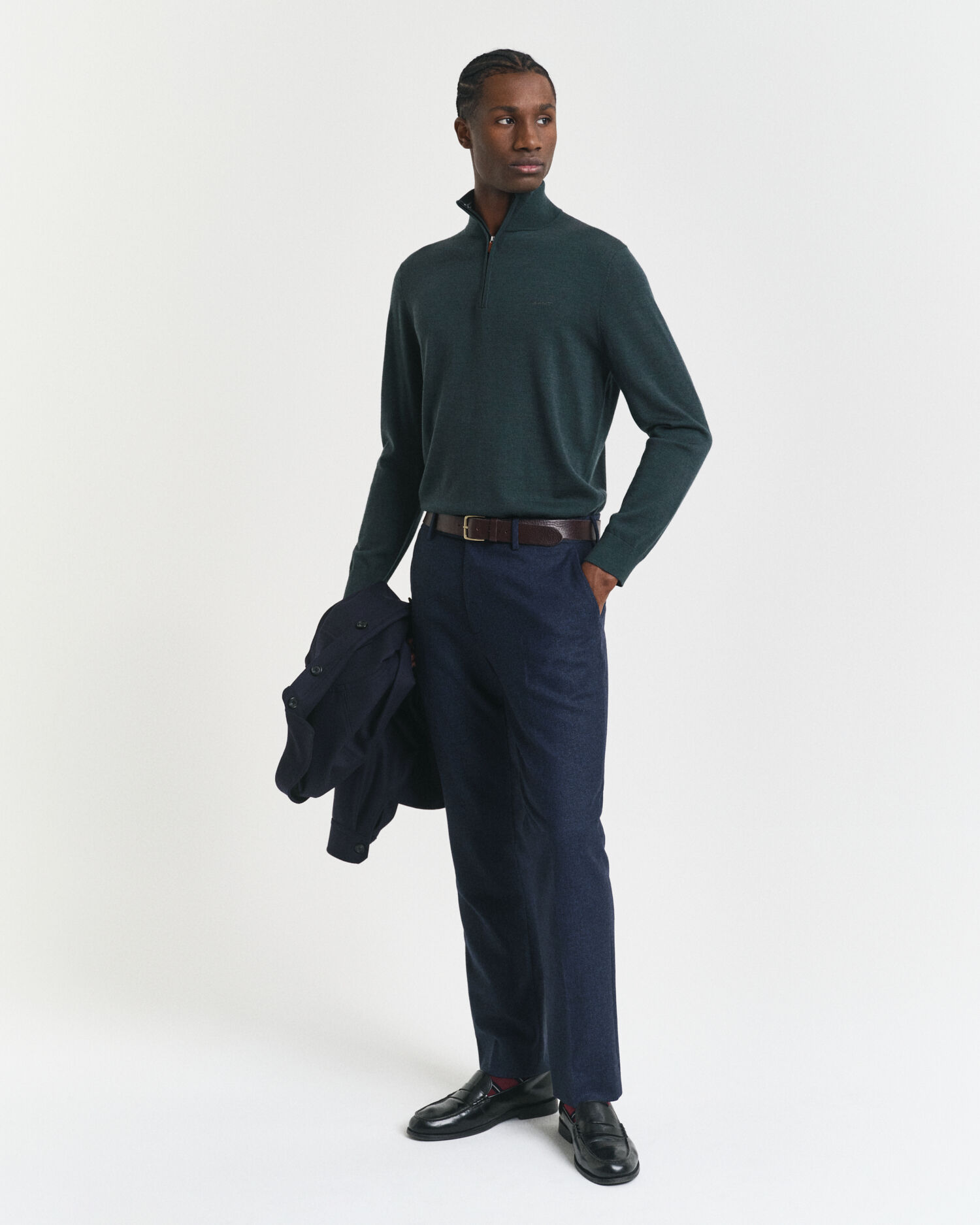 Extra Fine Merino Wool Half-Zip Sweater