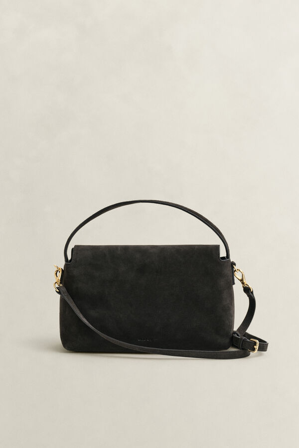 Slouchy Suede Shoulder Bag — DEEP BROWN