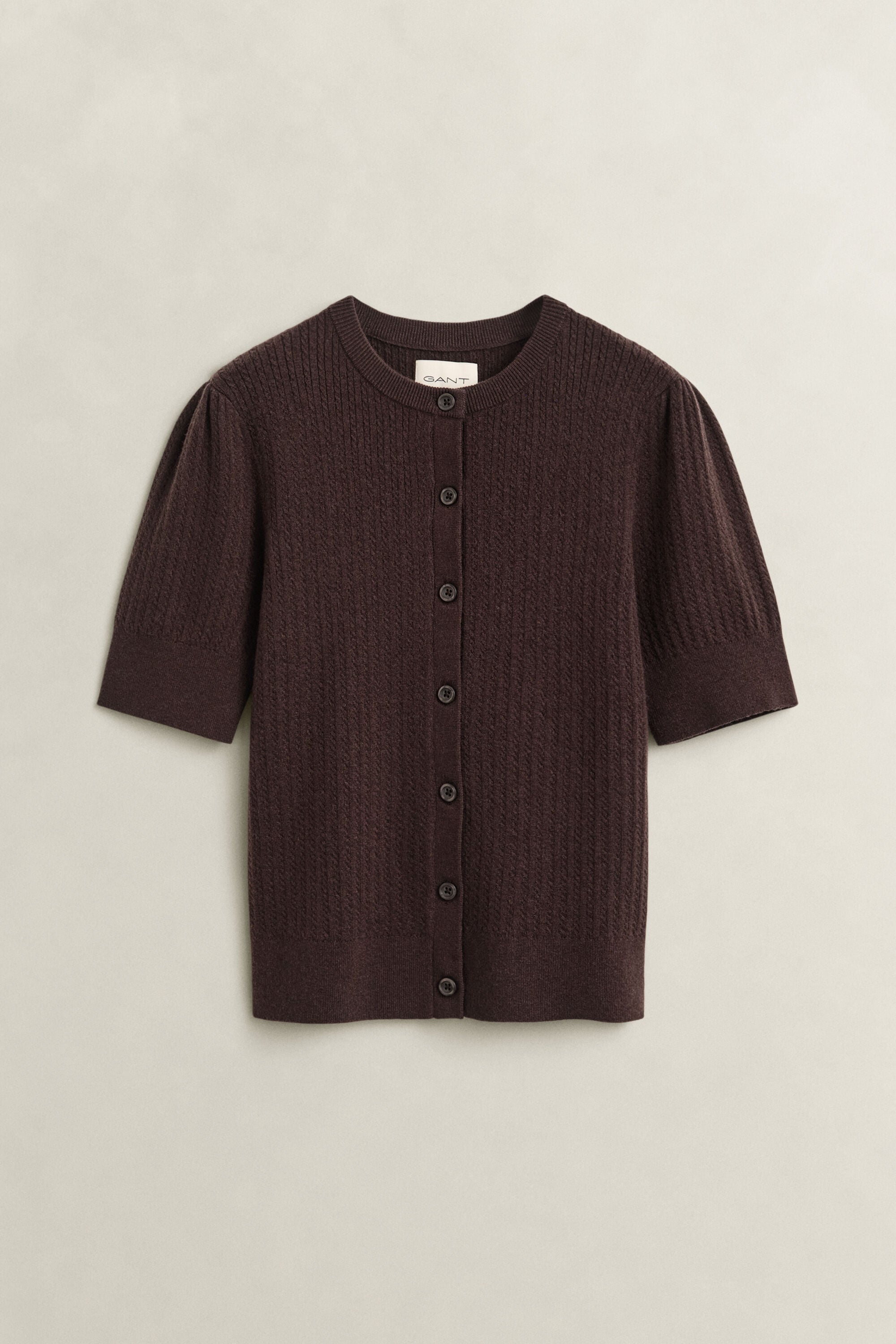 Cable Knit Short Sleeve Cardigan