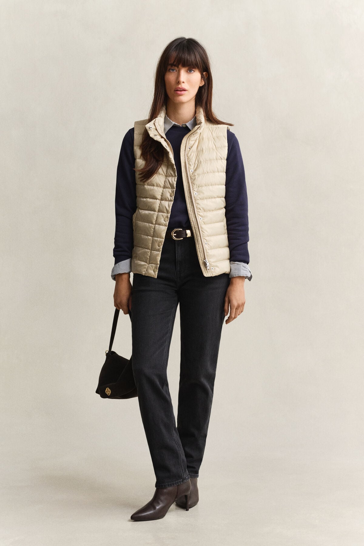 Light Down Vest — OAT BEIGE