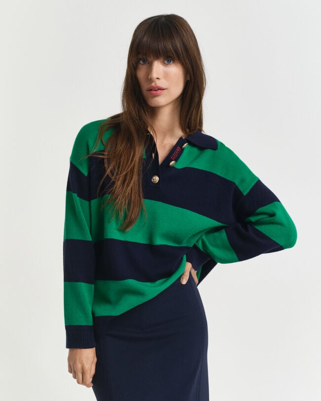 Striped Knitted Rugger