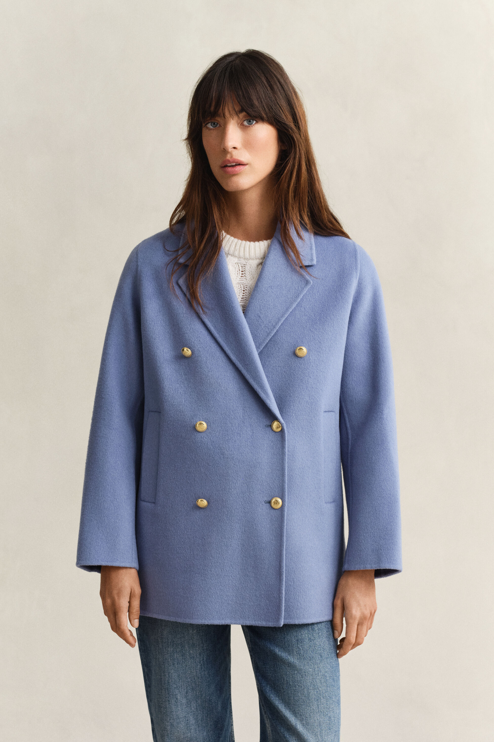 Handstitched Detail Pea Coat