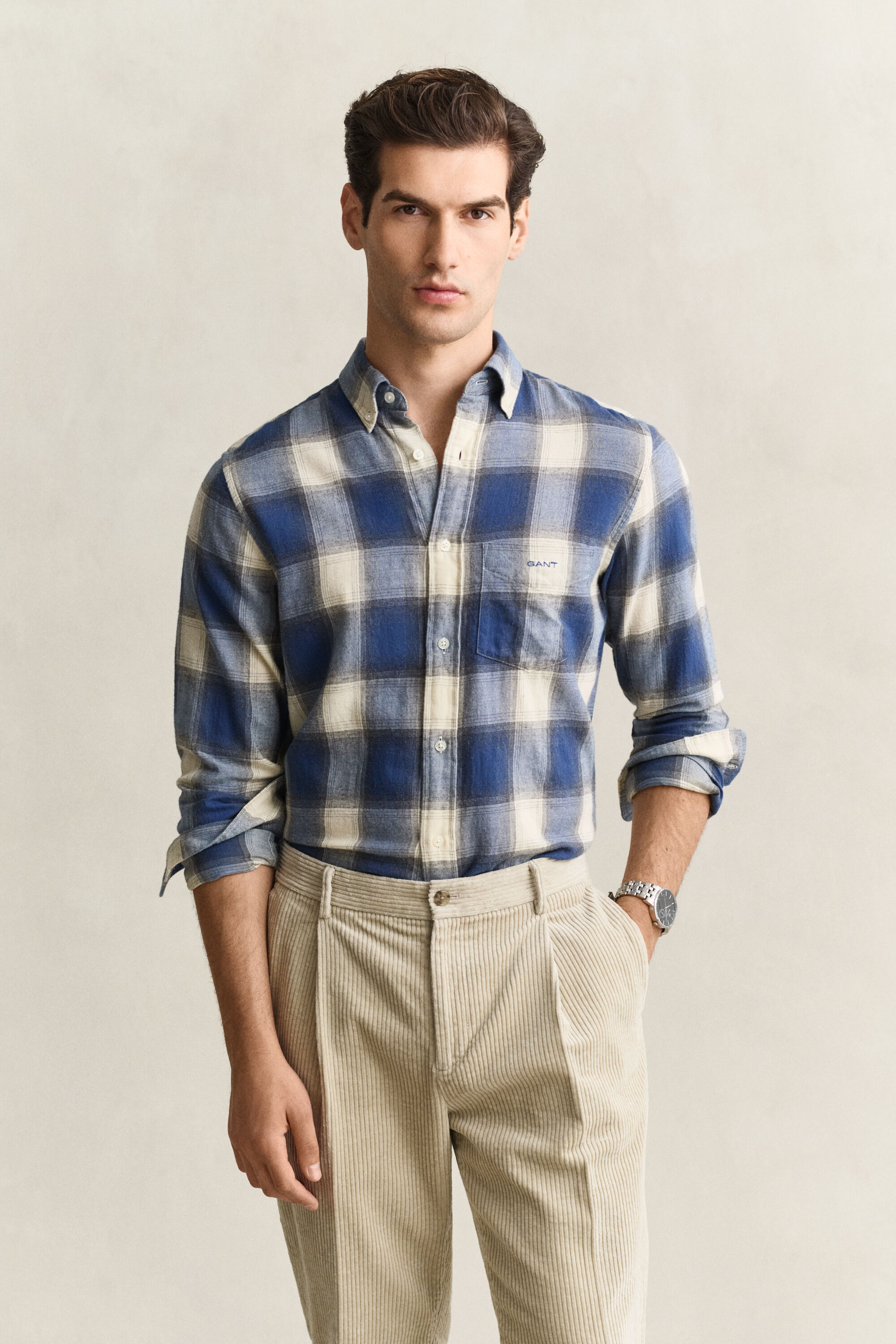 Checked Windblown Flannel Shirt