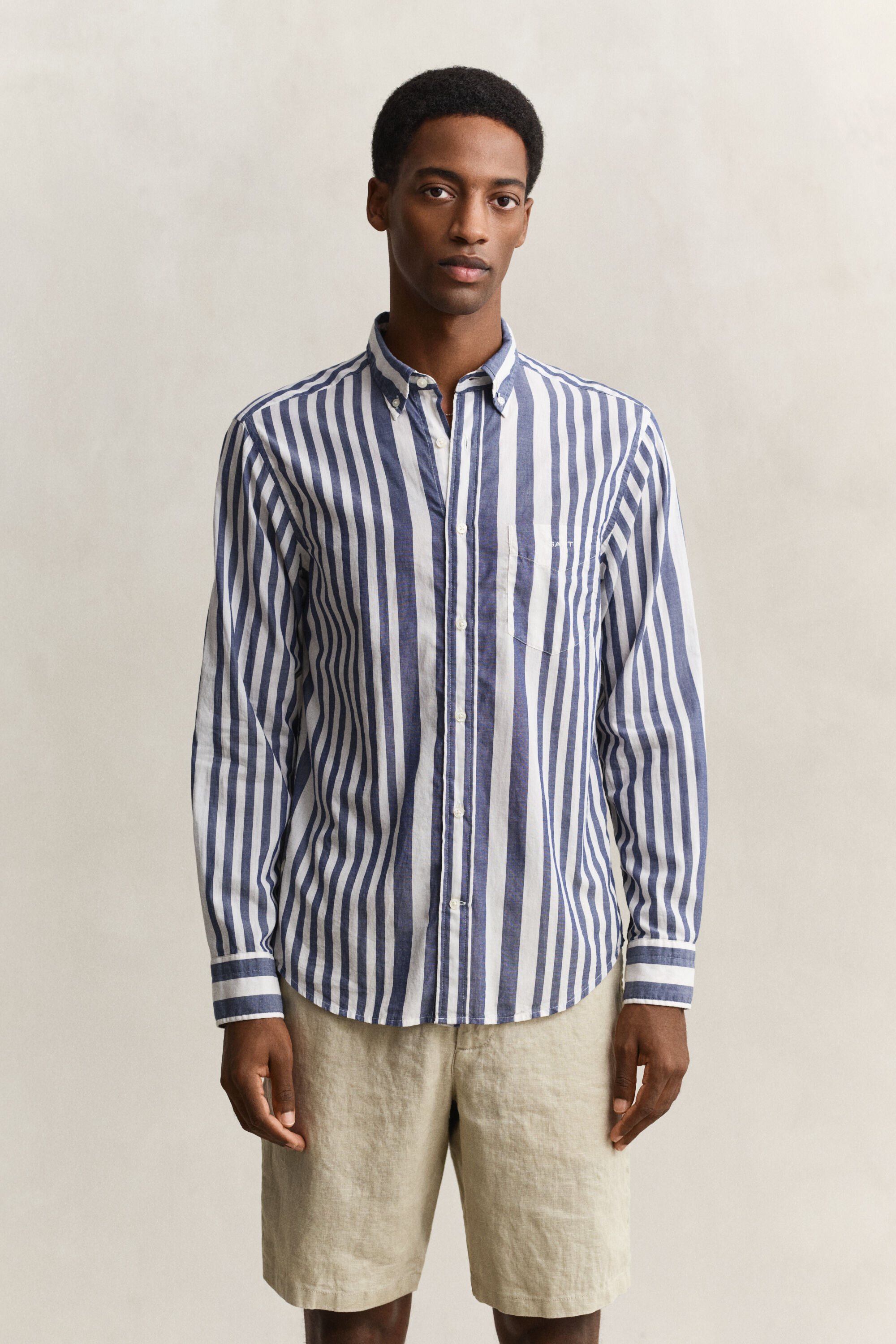 Striped Cotton Voile Shirt