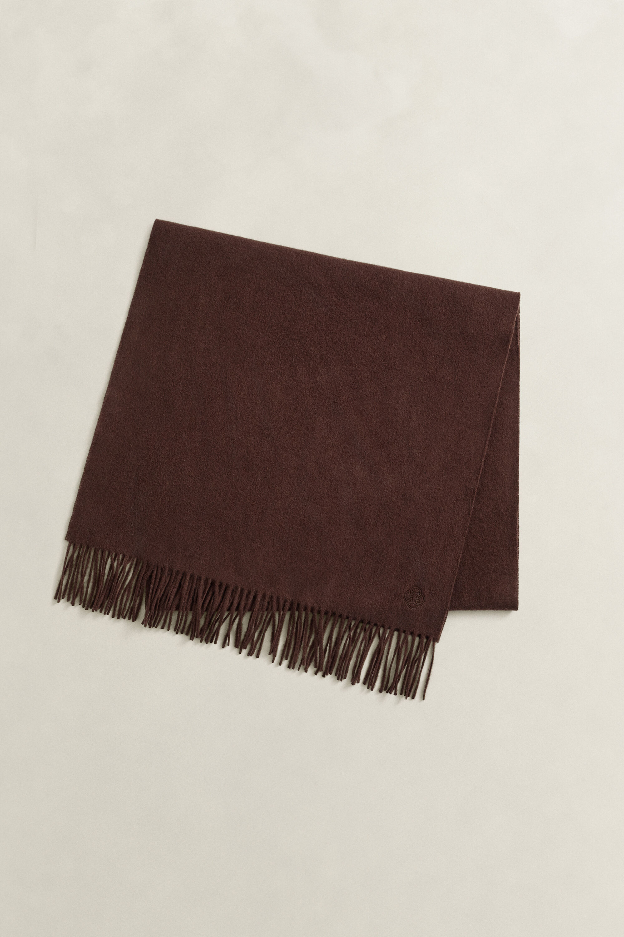 Woven Wool Scarf — DEEP BROWN