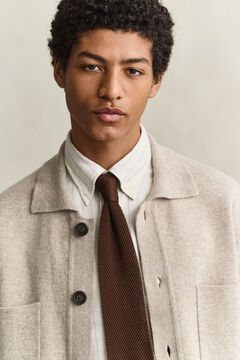 Double Knitted Overshirt — DK SAND MELANGE 3