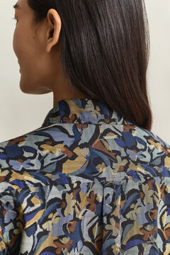 Printed Cotton Voile Shirt — EVENING BLUE 3