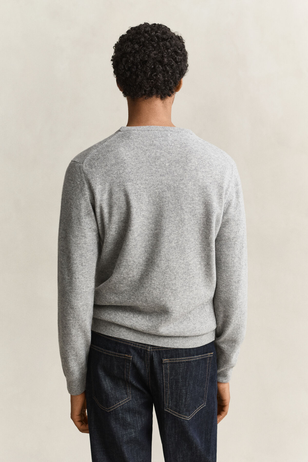 Lambswool Crew Neck Sweater — GREY MELANGE