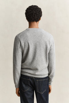 Lambswool Crew Neck Sweater — GREY MELANGE 2