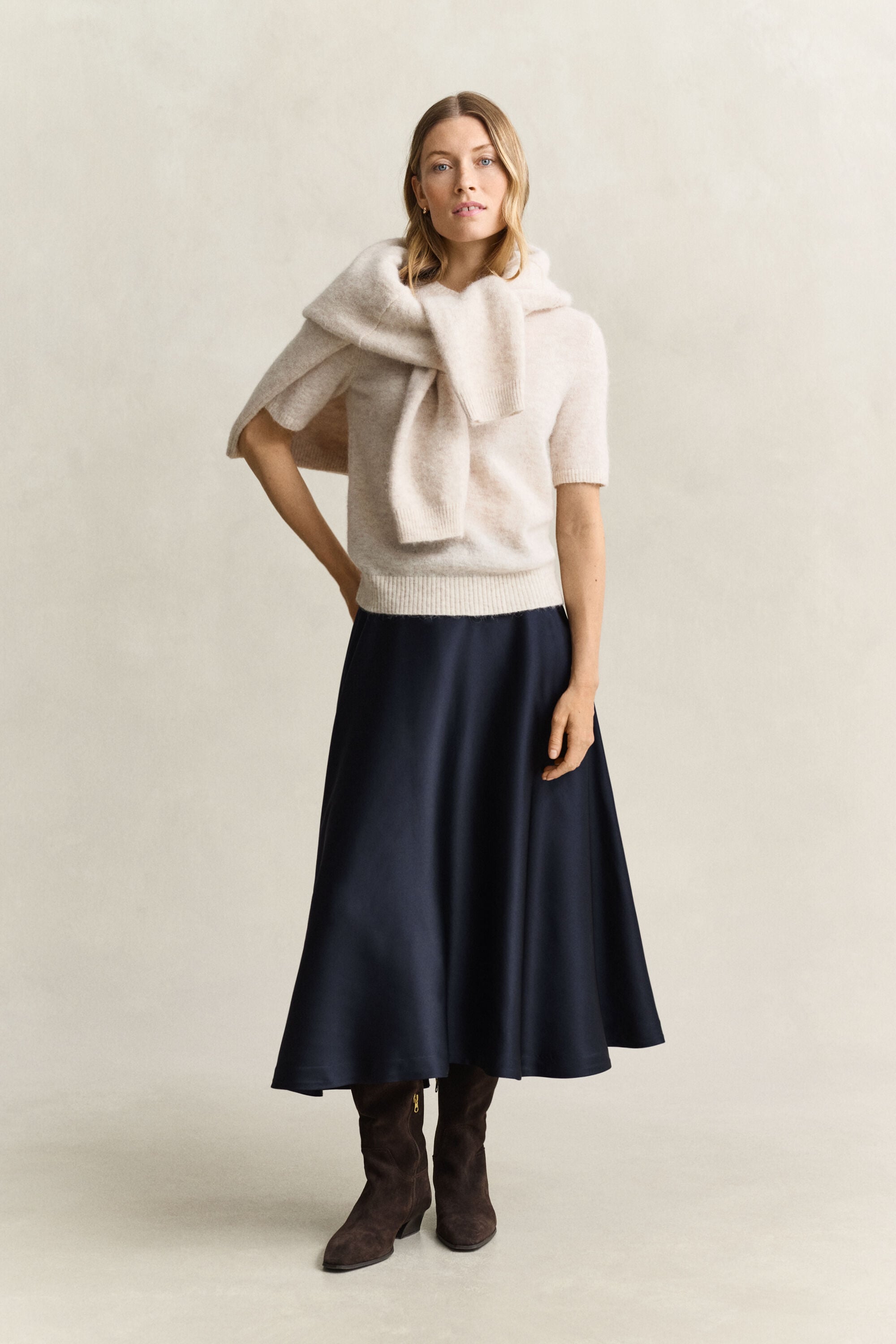 Volume Satin Skirt