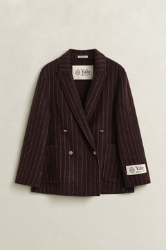 Gant x Yale Pinstriped Handstitched Blazer — DEEP BROWN 1