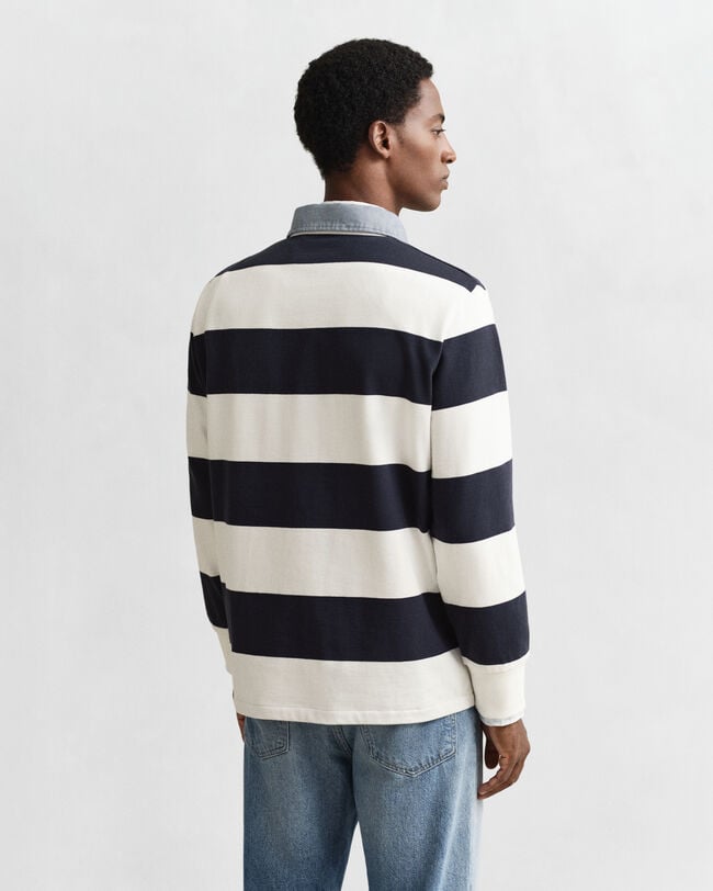 Chambray Collar Striped Heavy Rugger