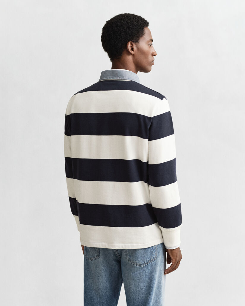 Chambray Collar Striped Heavy Rugger