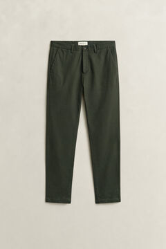 Slim Smart Chinos — DARK MOSS GREEN 1