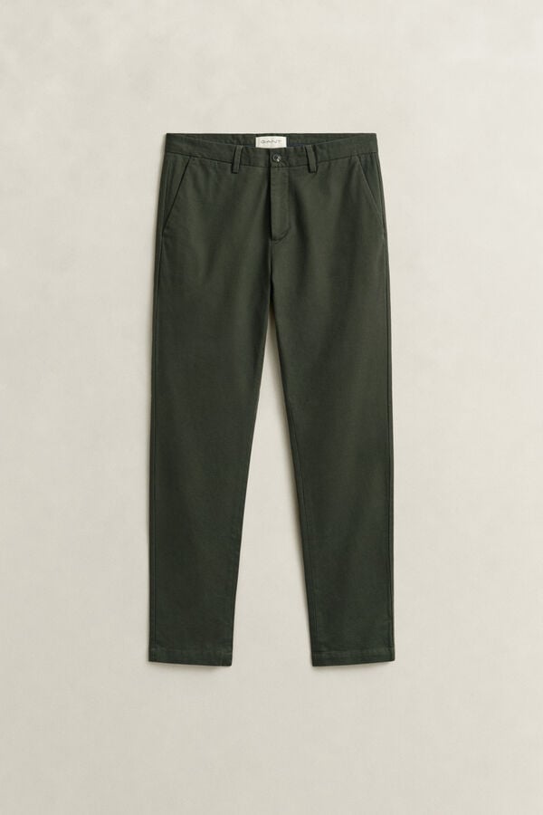 Slim Smart Chinos — DARK MOSS GREEN