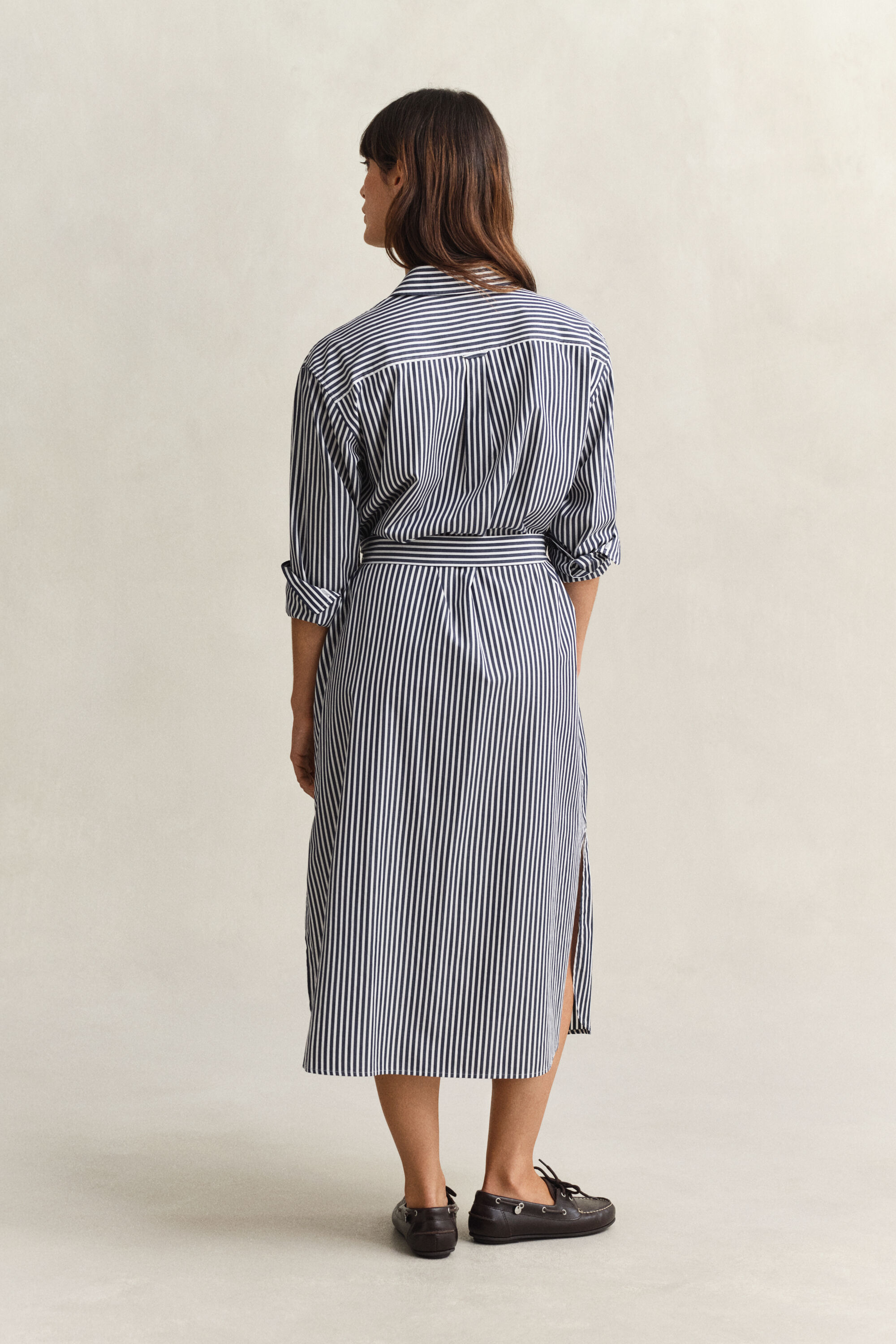 Striped Poplin Shirt Dress