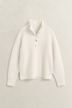 Buttoned Lambswool Sweater — CREAM 1