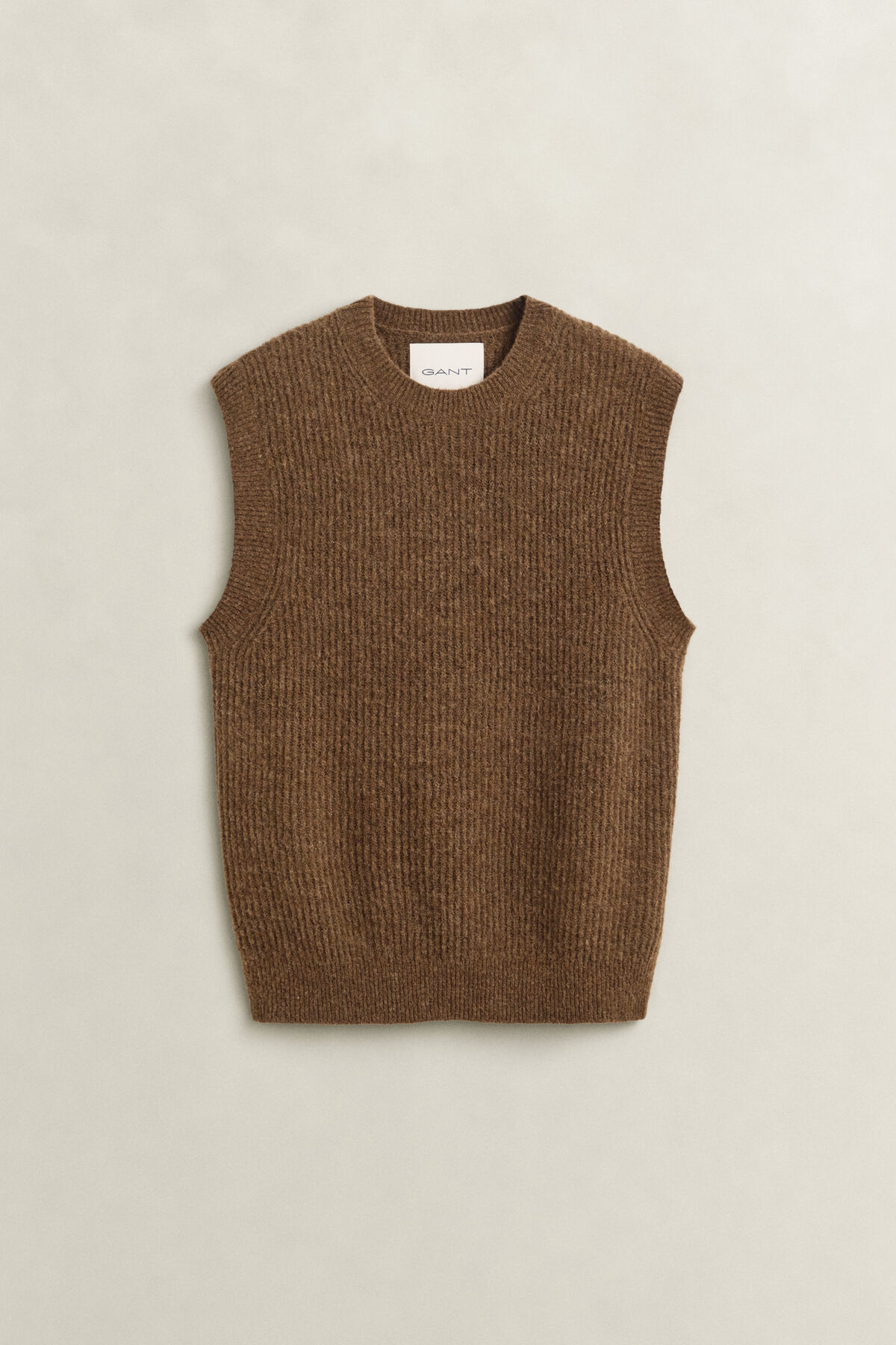 Alpaca Wool Blend Vest — HAZELNUT MELANGE