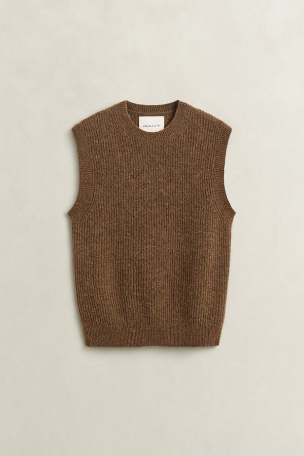 Alpaca Wool Blend Vest — HAZELNUT MELANGE
