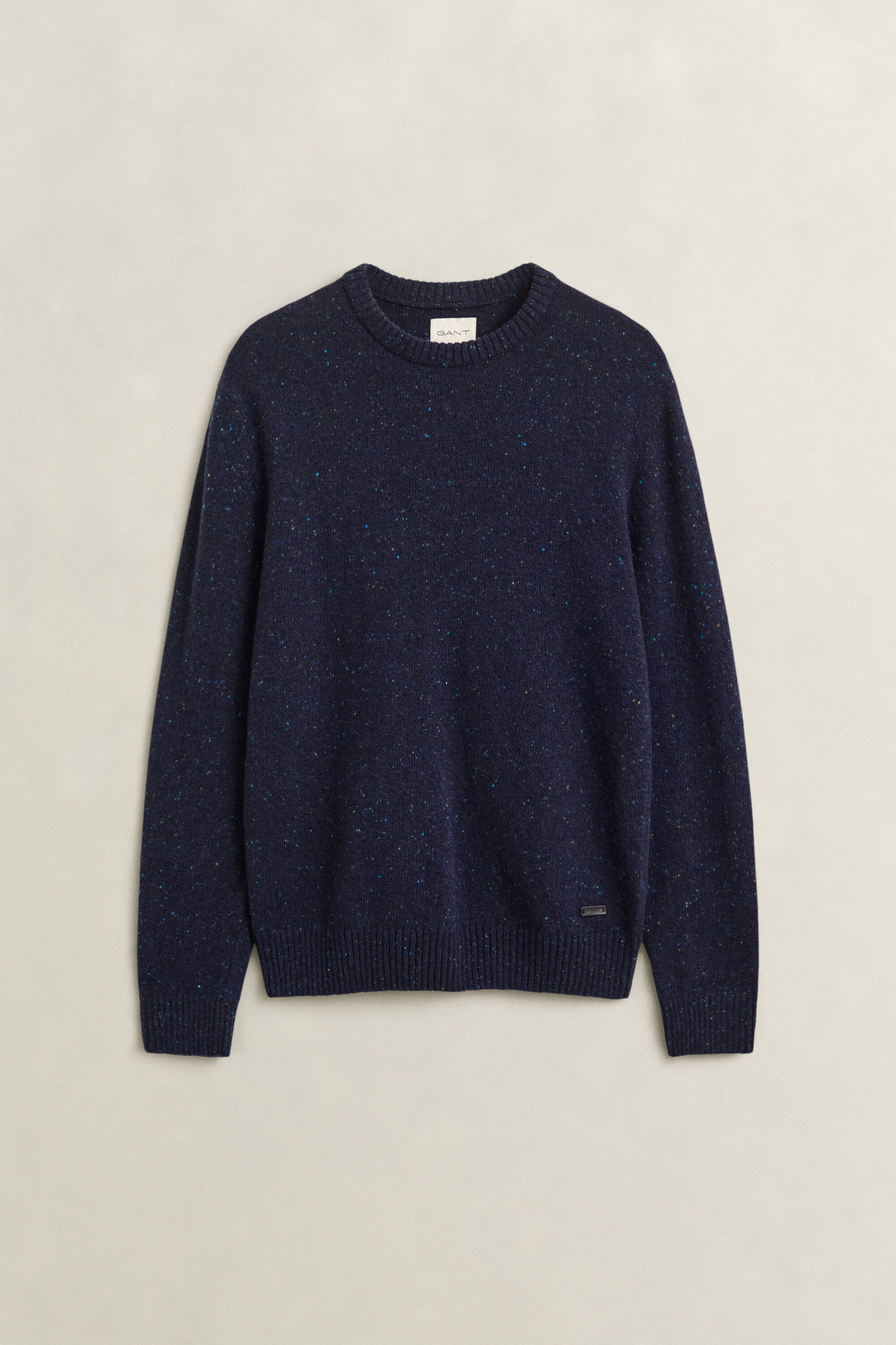 Wool Blend Nepps Crew Neck Sweater