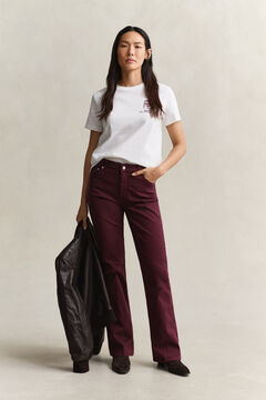 Slim Flared Color Jeans — DARKENED WINE 7