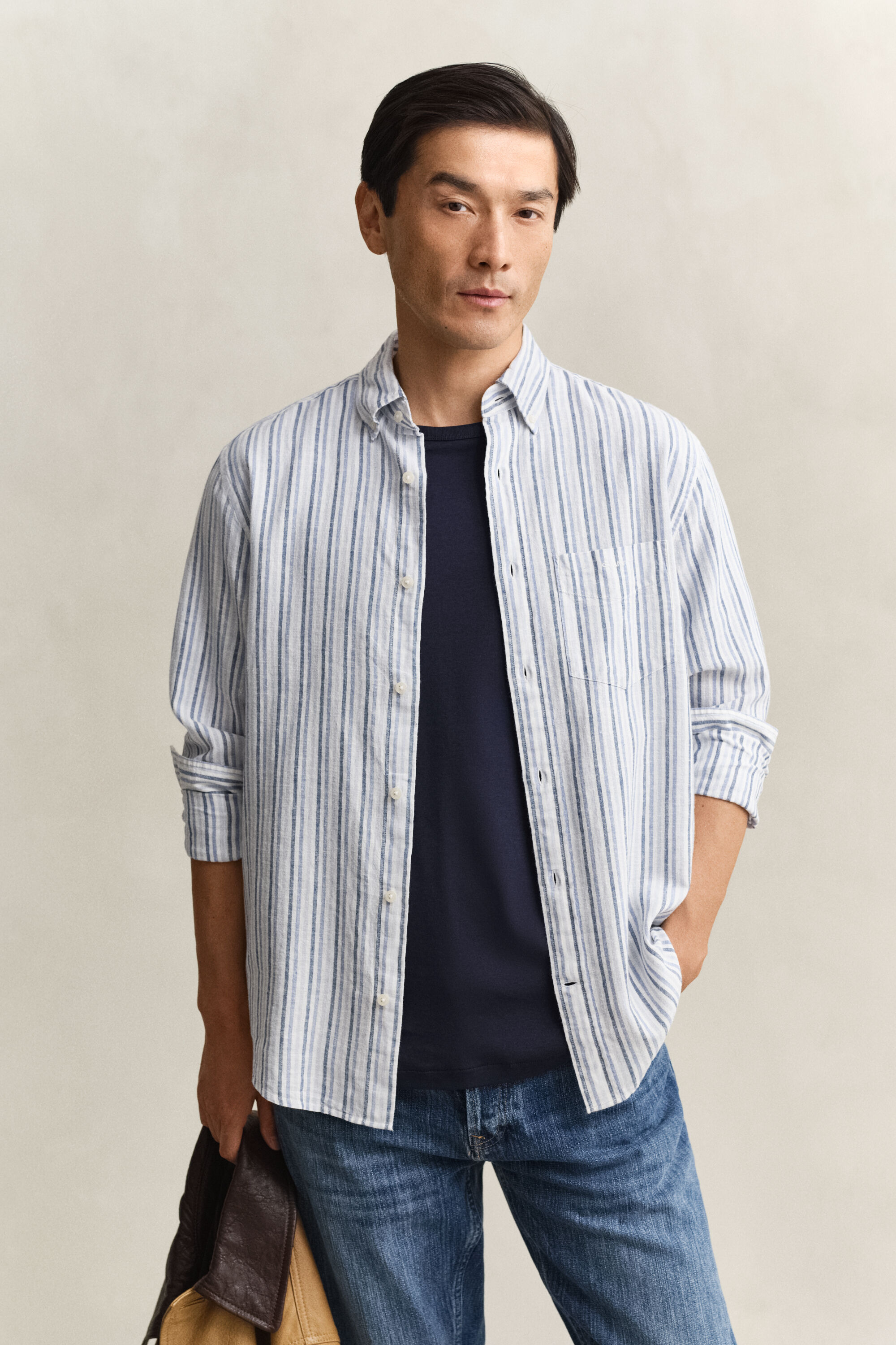 Striped Linen Blend Shirt