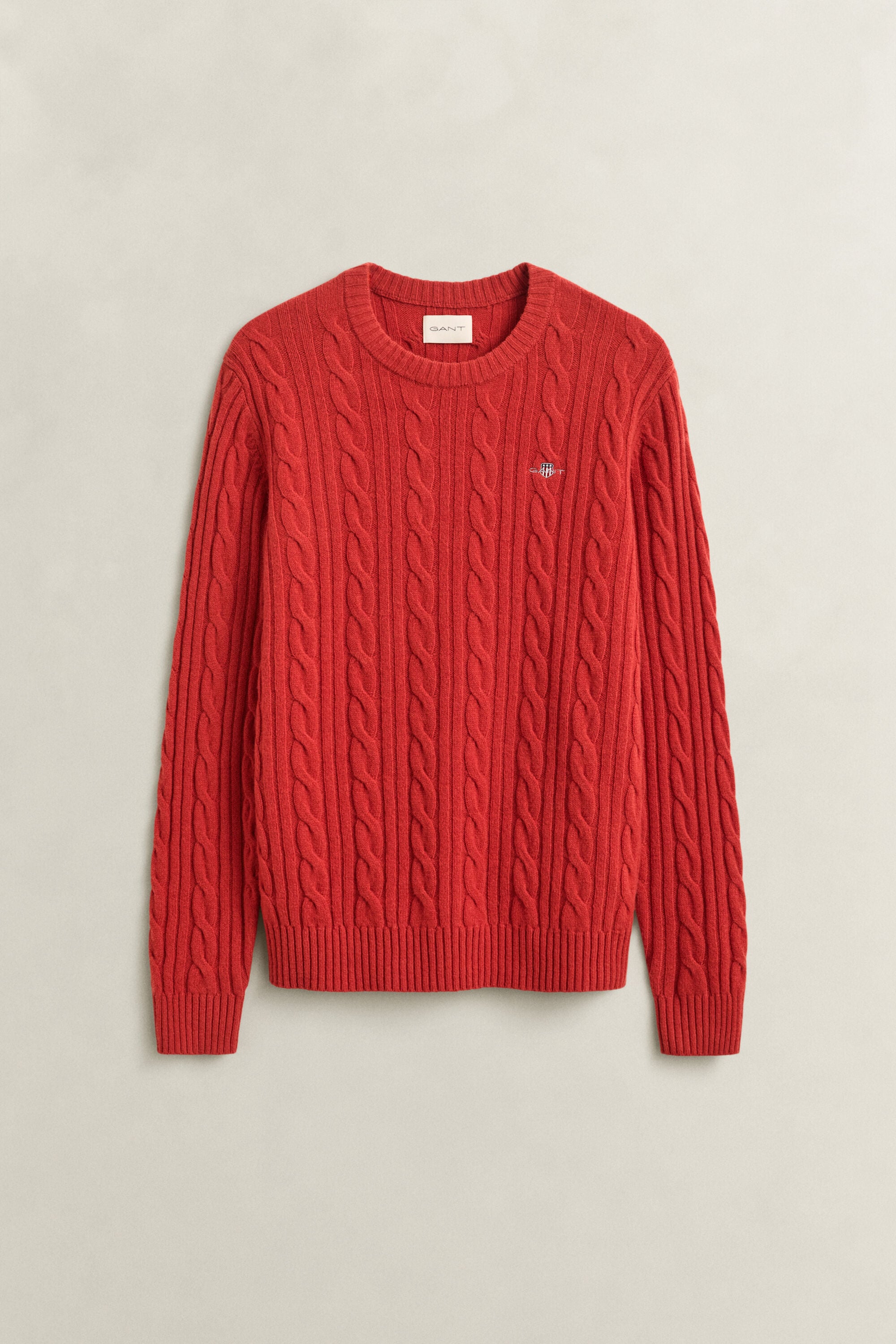 Lambswool Cable Knit Crew Neck Sweater — MAPLE FIRE