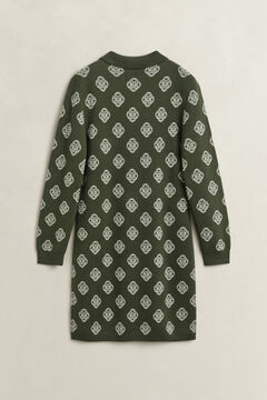 Knitted Monogram Polo Dress — MOSSY GREEN 1