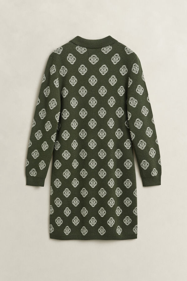 Knitted Monogram Polo Dress — MOSSY GREEN