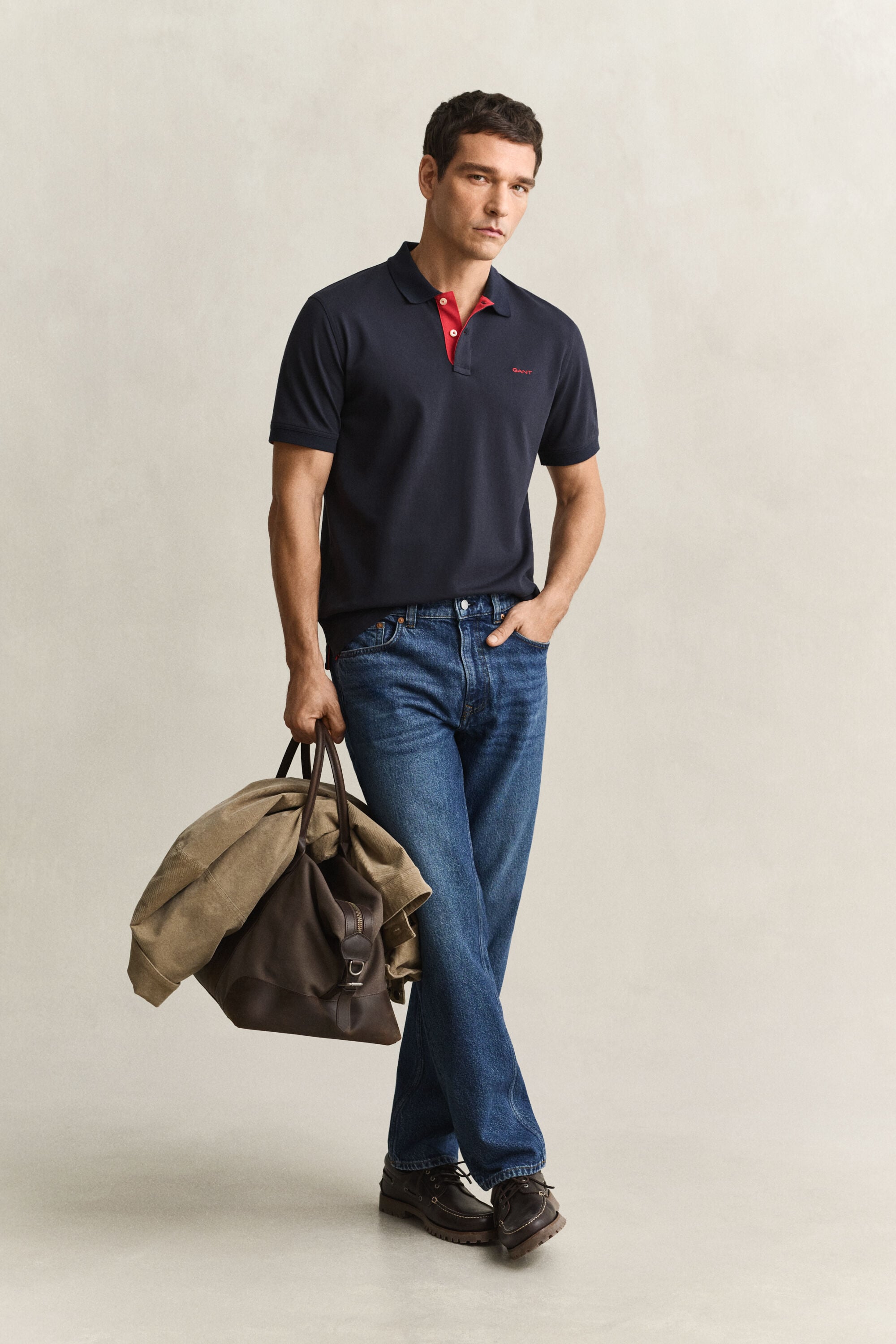 Contrast Piqué Polo Shirt