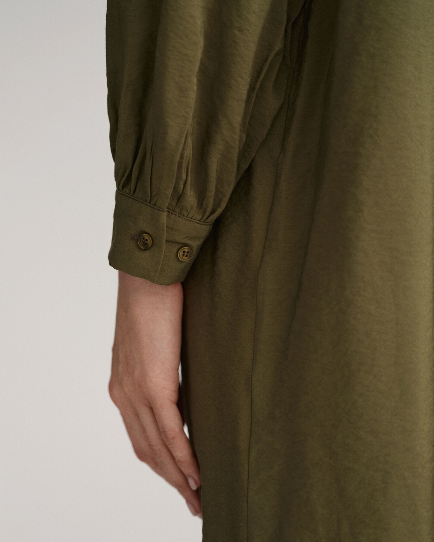 Stand Collar Shirt Dress