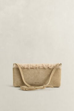 Shearling Clutch — CARAMEL BROWN 1