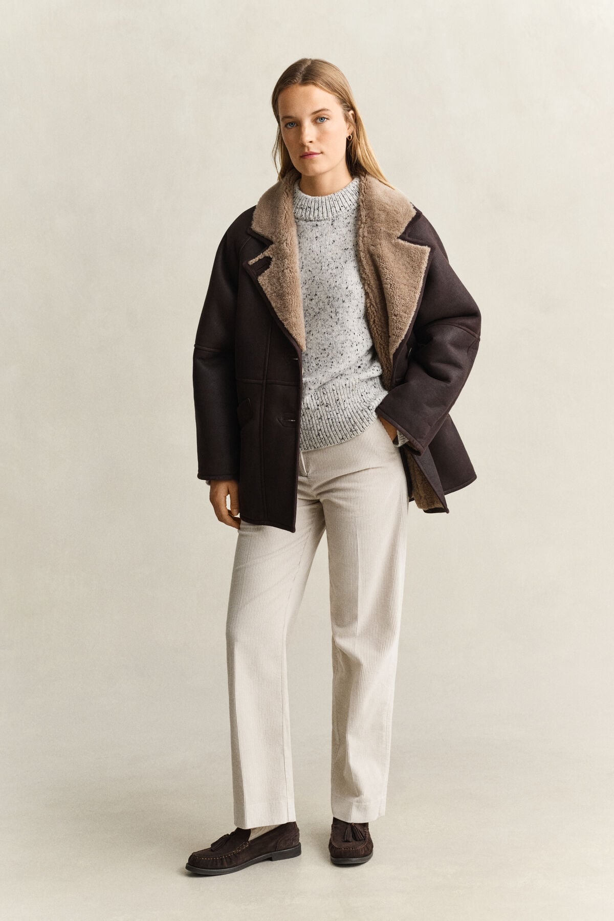 Wool Blend Nepps Sweater — CREAM